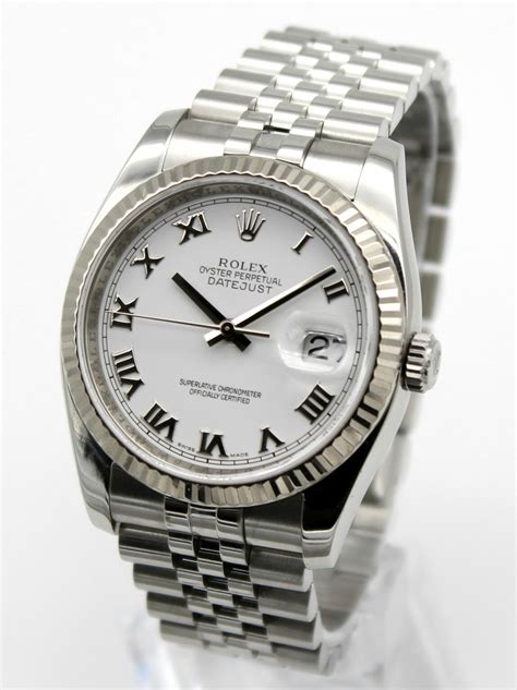 rolex datejust white black steel|Rolex Datejust white dial 36mm.